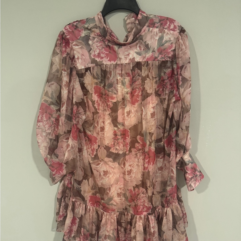 Alex Marie Pink Floral Tie-Waist Mini Dress - Picture 3 of 7
